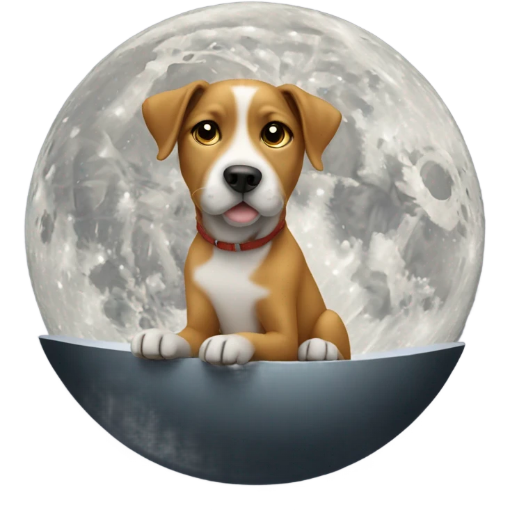 Dog sitting on the moon  emoji
