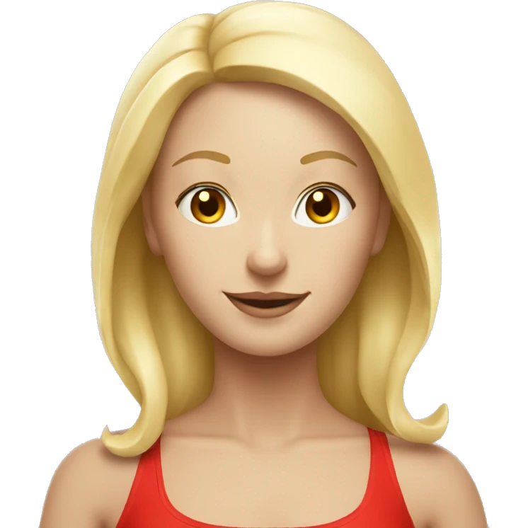  yoga blonde light girl in red yoga emoji