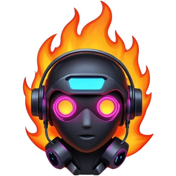 neon cyberpunk fire emoji