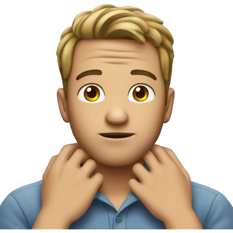 guy with his hands on his neck emoji