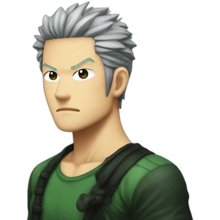 roronoa zoro with black hair emoji