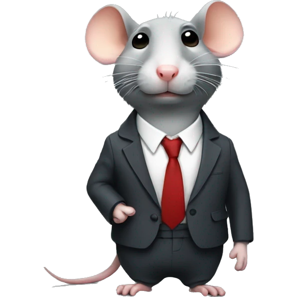 sad rat wearing a suit  emoji