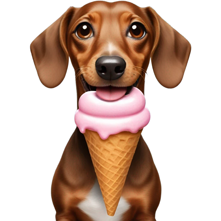 Weenie dog eating ice cream  emoji