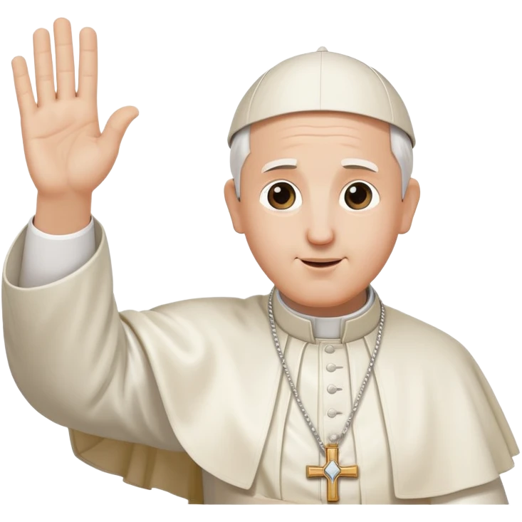 Pope blessing crowd with raised hand emoji
