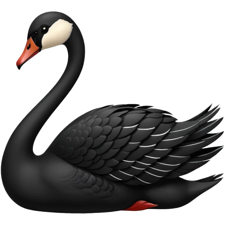 Black swan with white features emoji