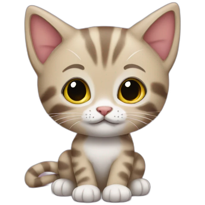 kitten takes part in a quiz emoji