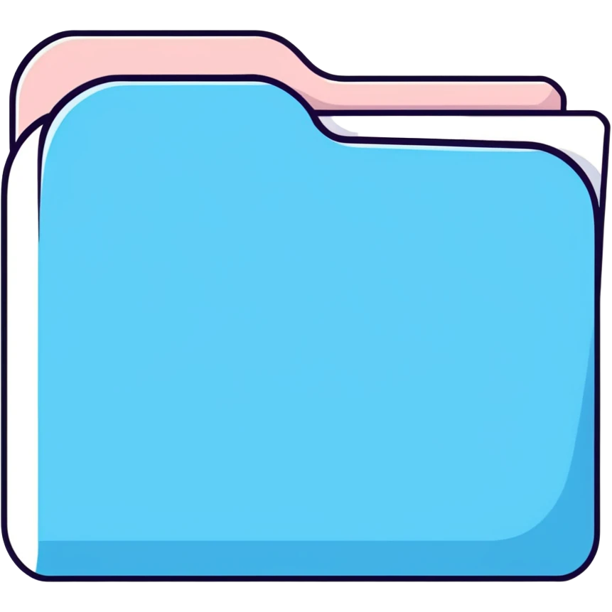 Mac folder icon in light pastel blue color emoji