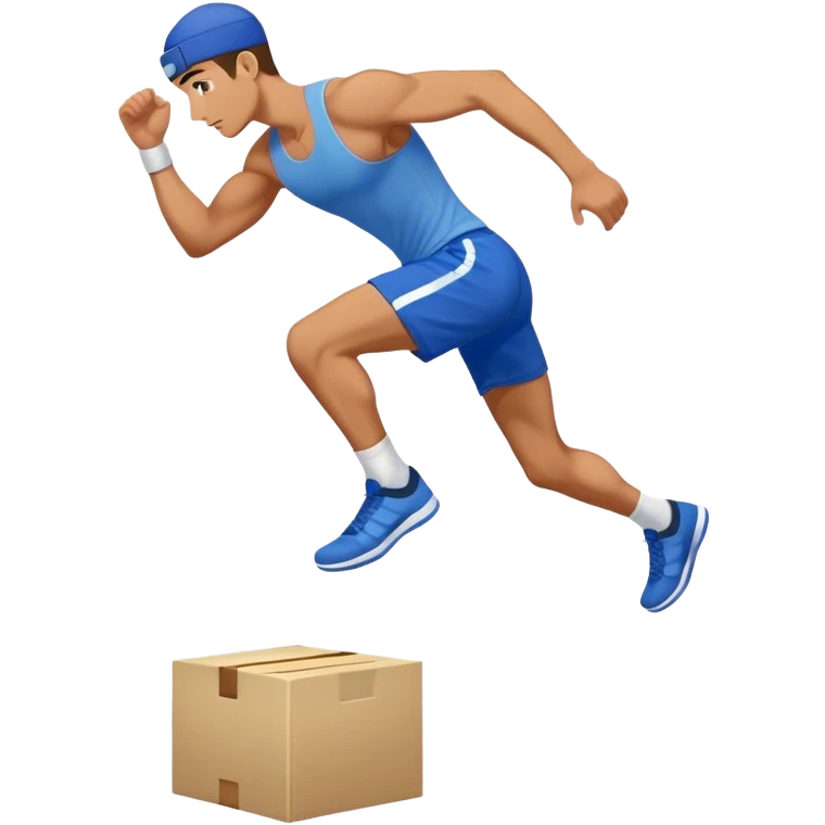 man in blue shorts box-jump exercise side-view emoji