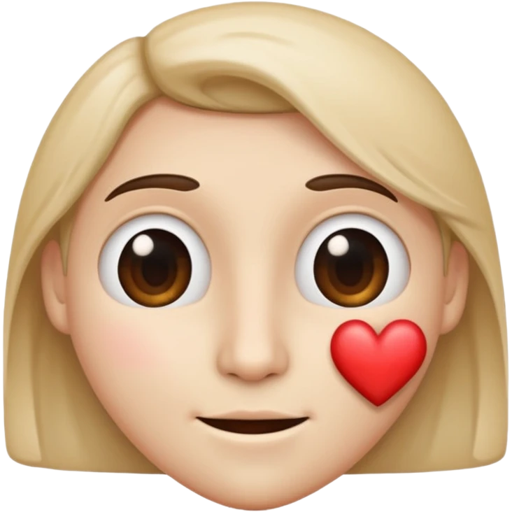 Half funny face and half heart emoji