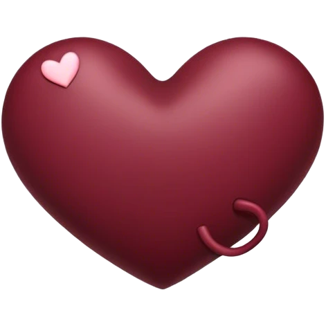 Deep maroon heart emoji with „aniołek” written inside of it emoji