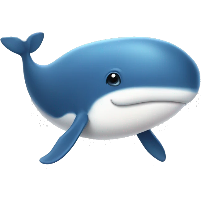 a very cute, blue whale emoji
