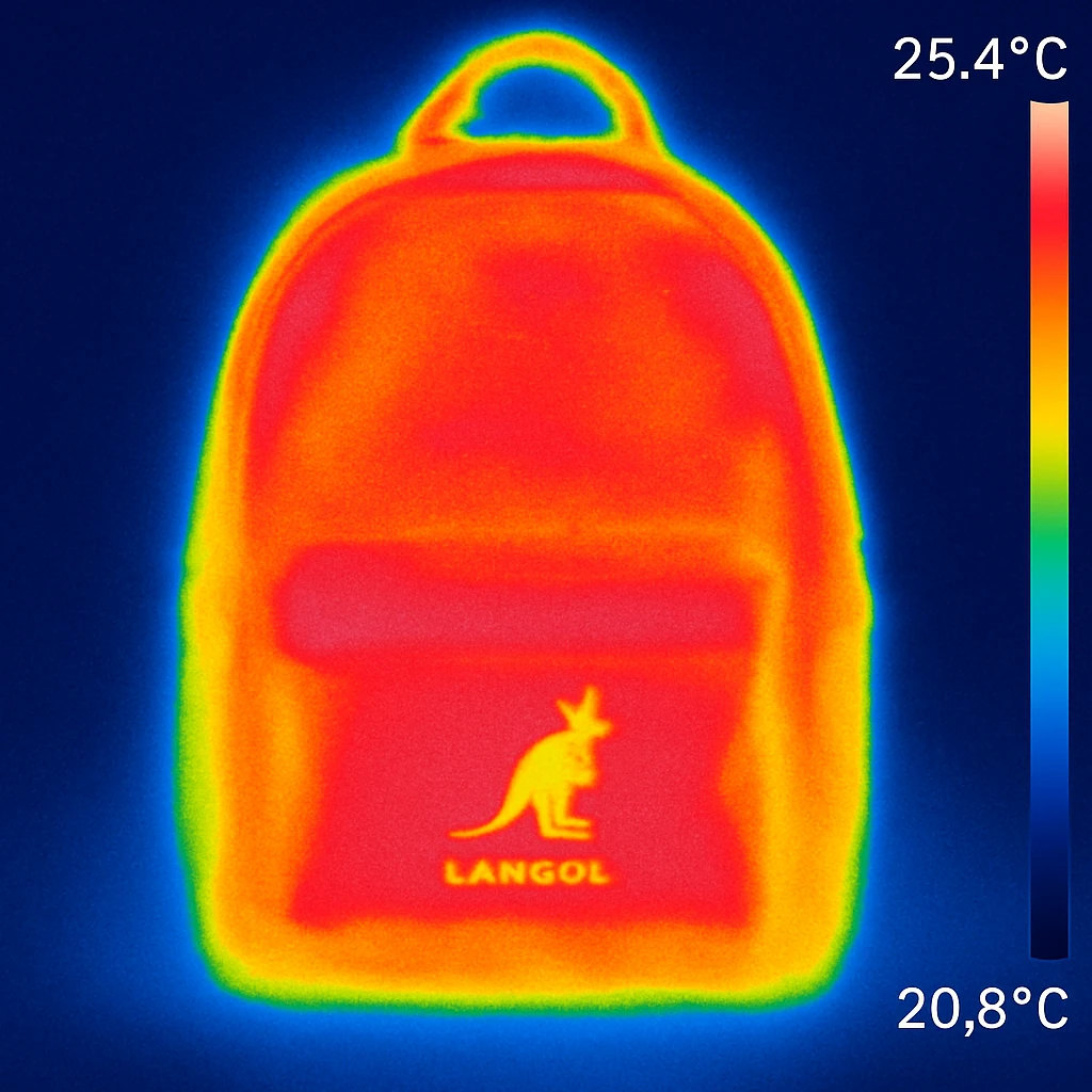 A Kangol backpack with small logo emoji