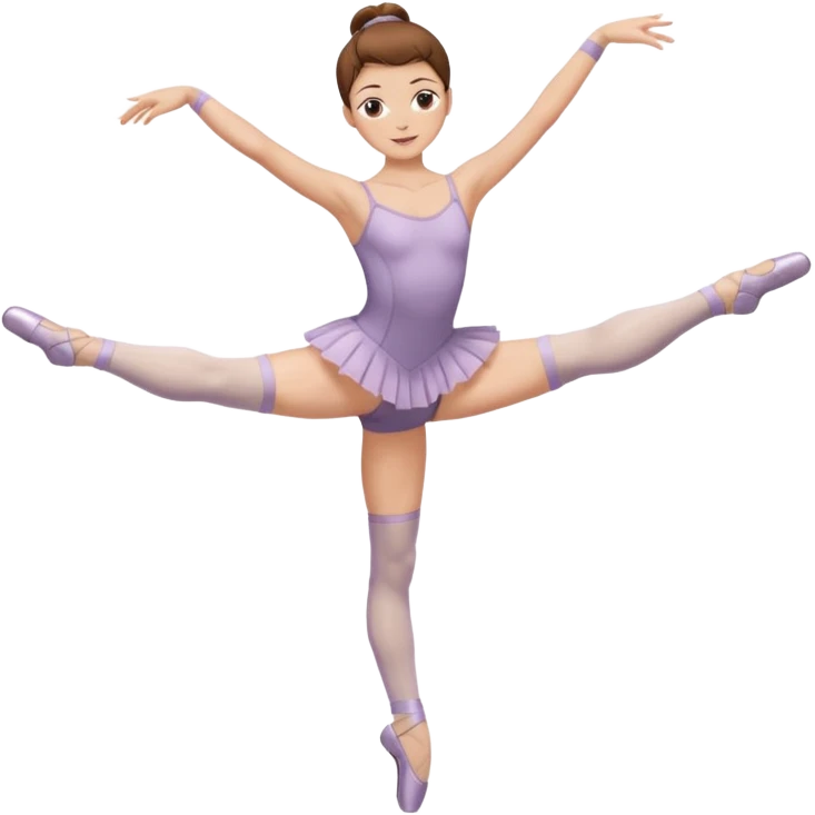 Ballet dancer in over the knee socks, leotard and brown hair emoji