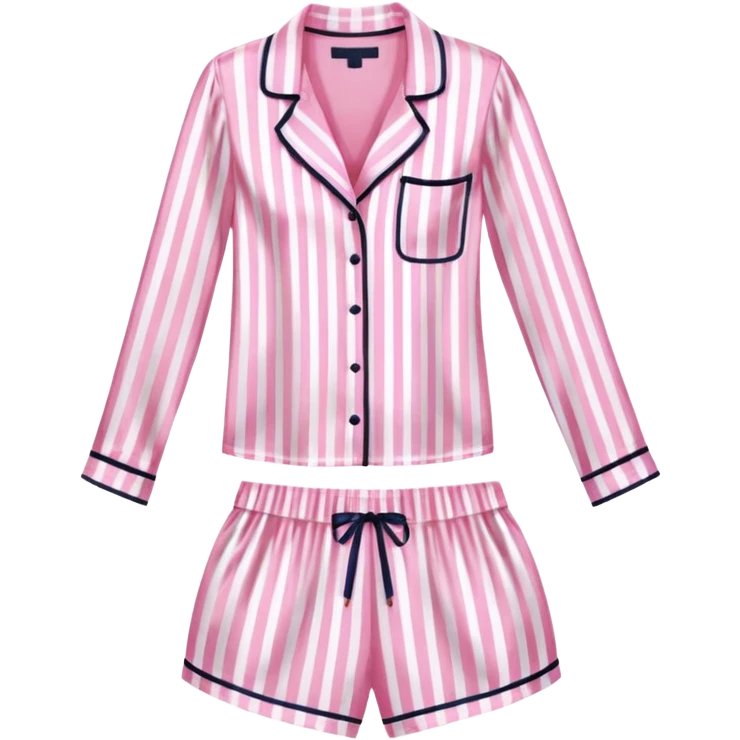 Striped pink and white silk Victoria’s Secret pajama set emoji