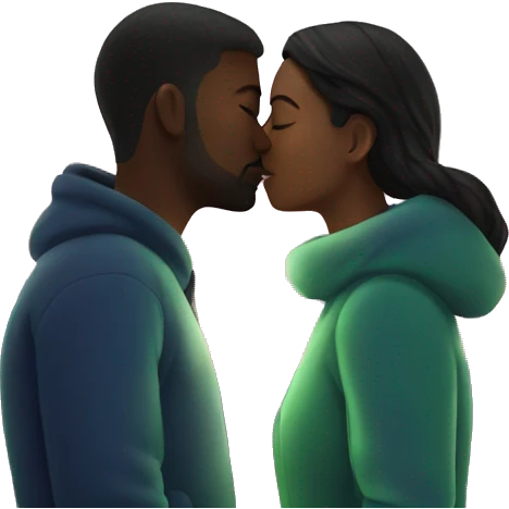 couple kissing under northern lights  emoji