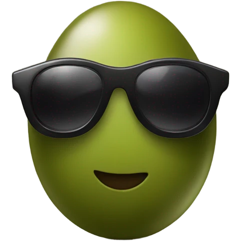 An olive wearing sunglasses at the beach emoji
