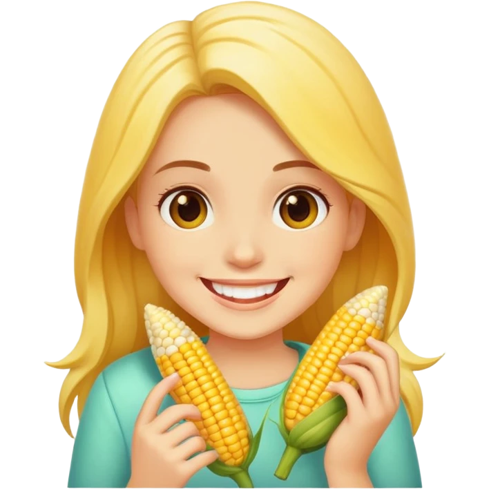 She’ll eating corn  emoji