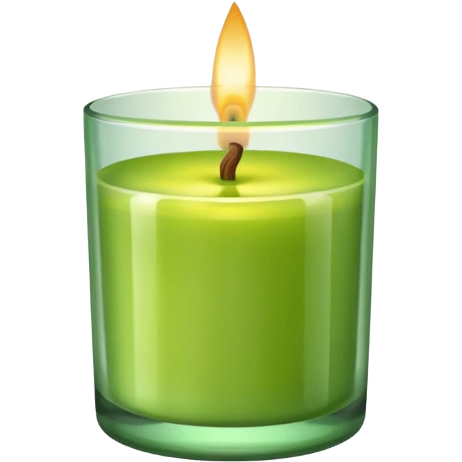 Green pistachio color candle in a glass container emoji