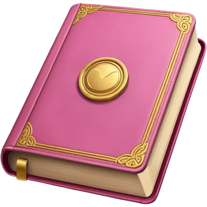 An open pink book with golden detailsls emoji