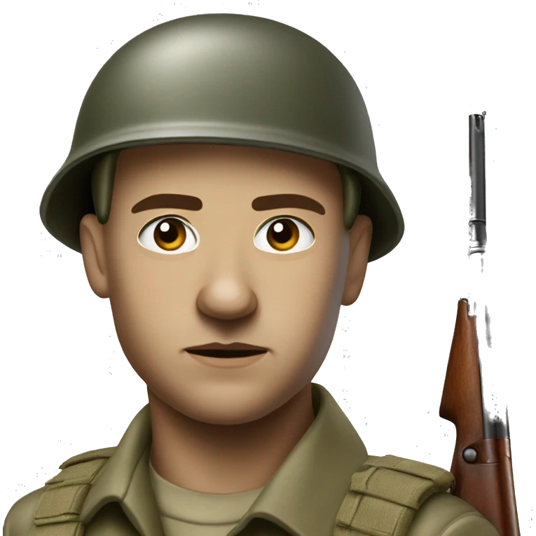 photorealistic serious infantryman world war ii emoji