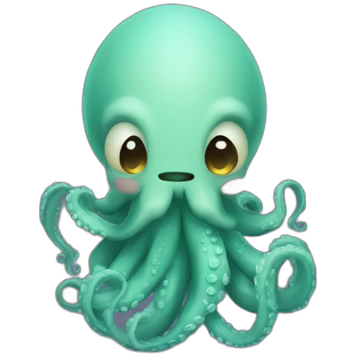 Cute kraken cute face praying with all his faith emoji