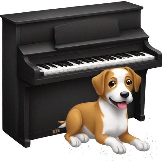 Perro tocando el piano emoji