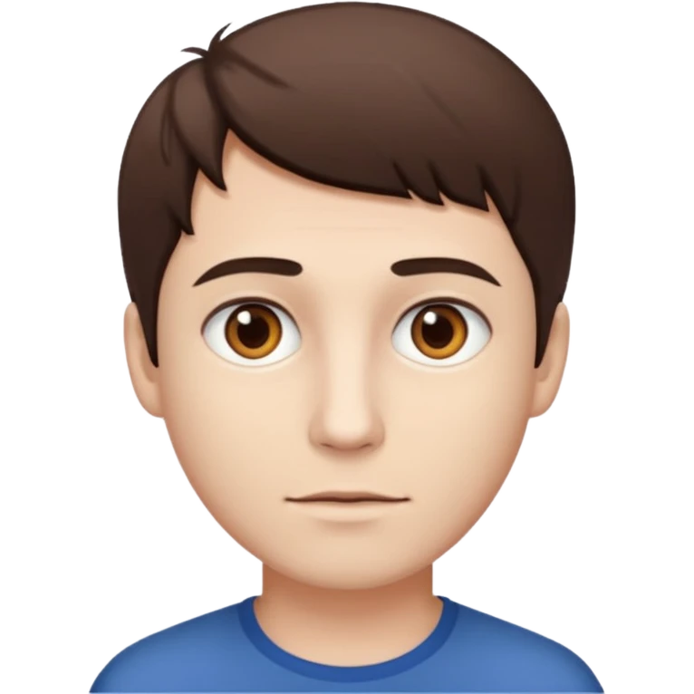 brown eyes, white, short, man brown hair emoji