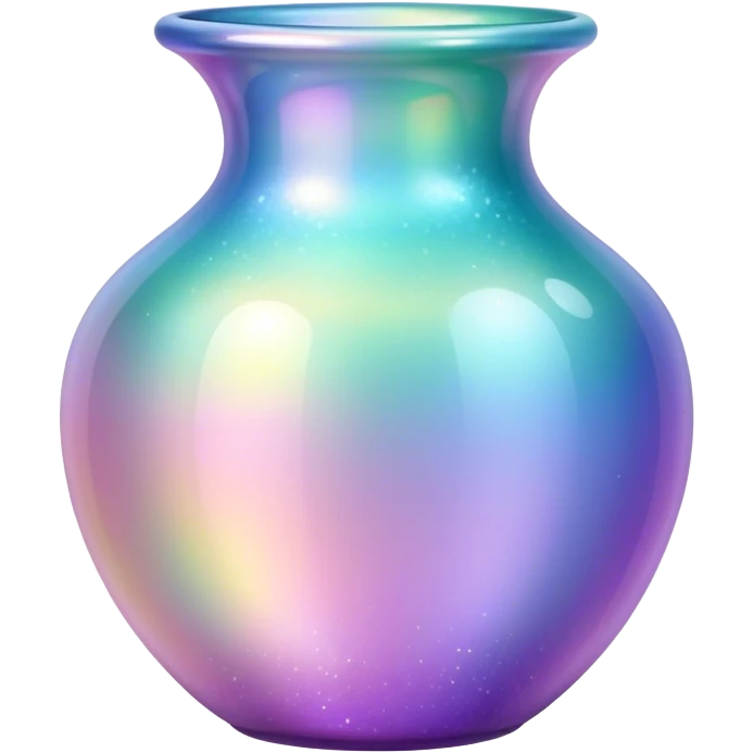 Sparkly glossy Pastel iridescent glass vase pot emoji