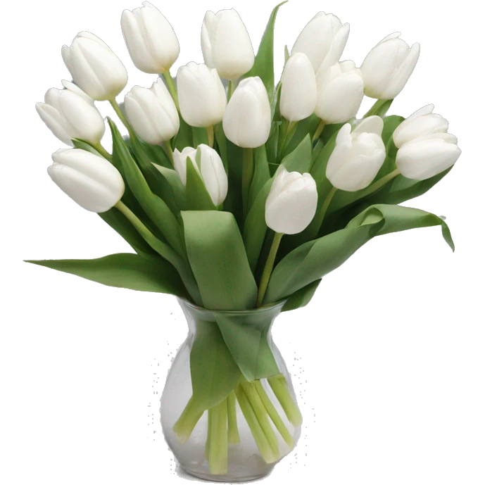 Cute aesthetic bouquet white tulips emoji