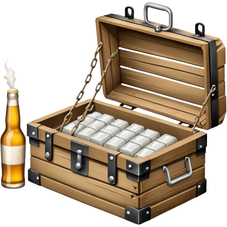 animal trap with cocaine and beer  in it  emoji
