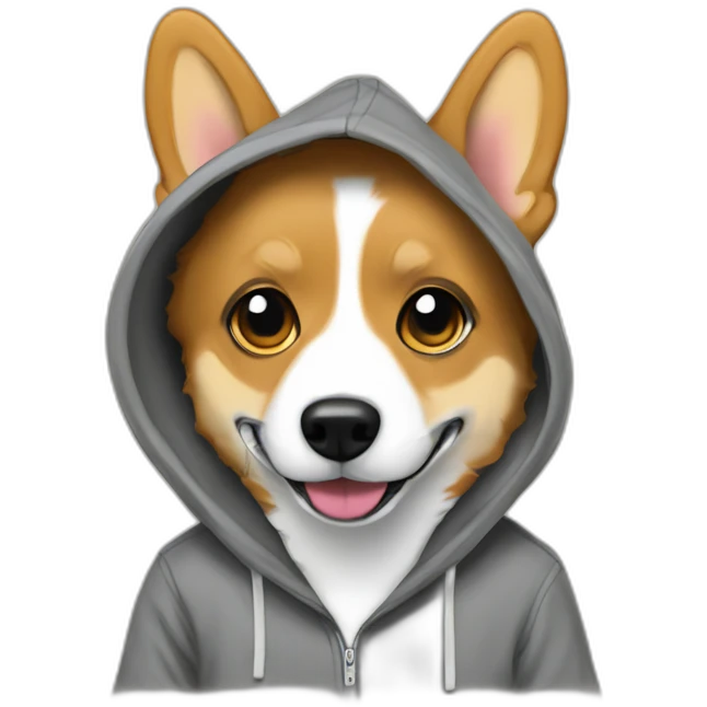 Hacker corgi with hoodie emoji