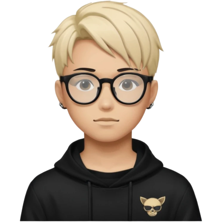 anime boy with tattoo in black balenciaga glasses emoji