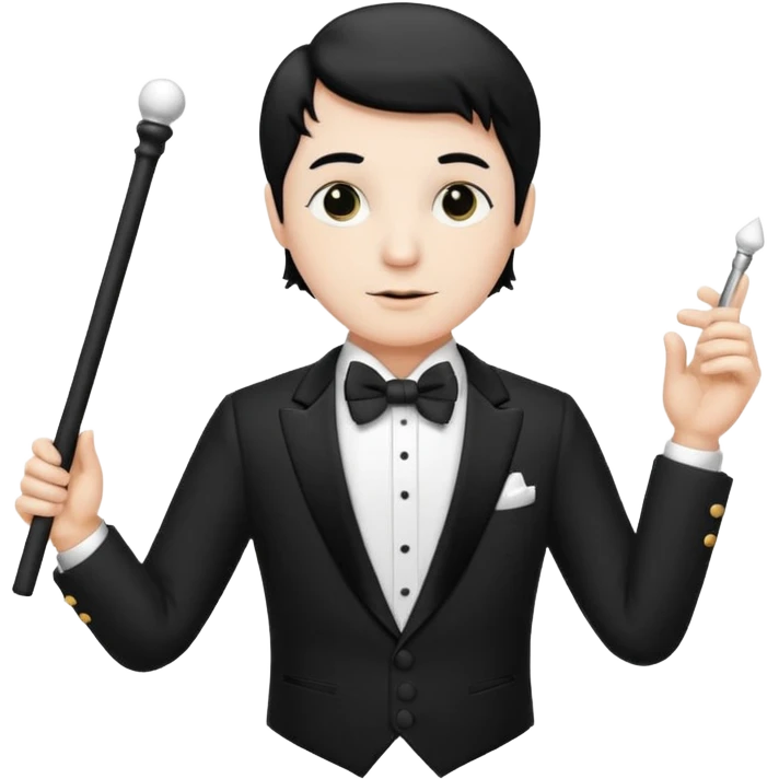 Orchestra conductor white baton emoji