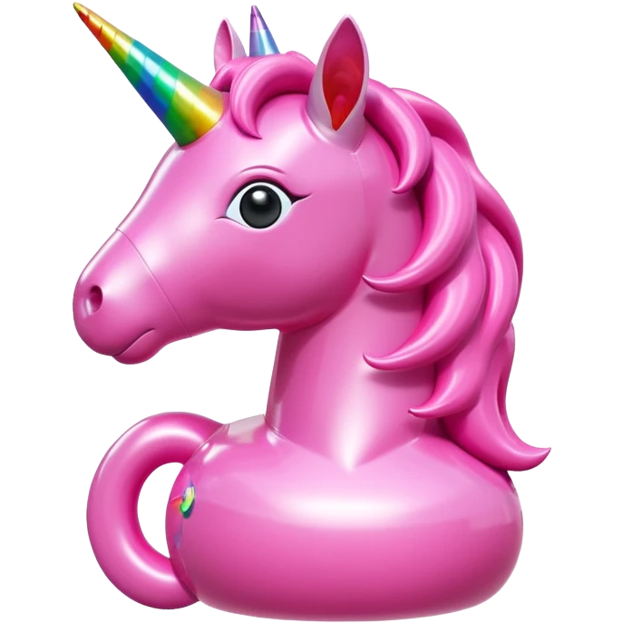   jeff koons style art pink baby unicorn sculpture  emoji