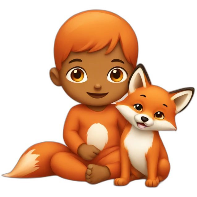 A baby with his fox emoji