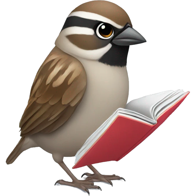 sparrow reading a magazine emoji