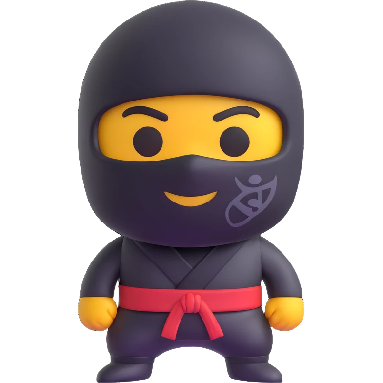 ninja character, 3D emoji style emoji