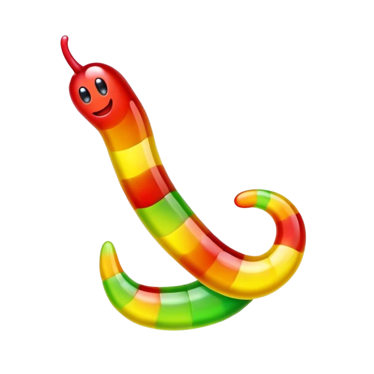 a gummy worm emoji