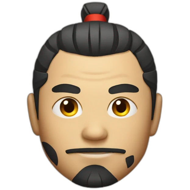 samurai's face has a red circle on his forehead emoji