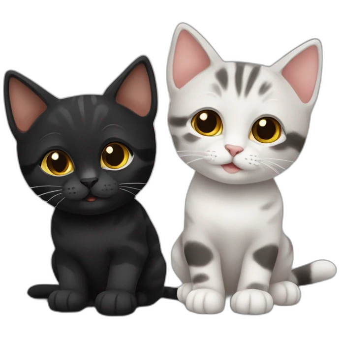 two-cats-bengali-cat-cat-black-kitten-together emoji