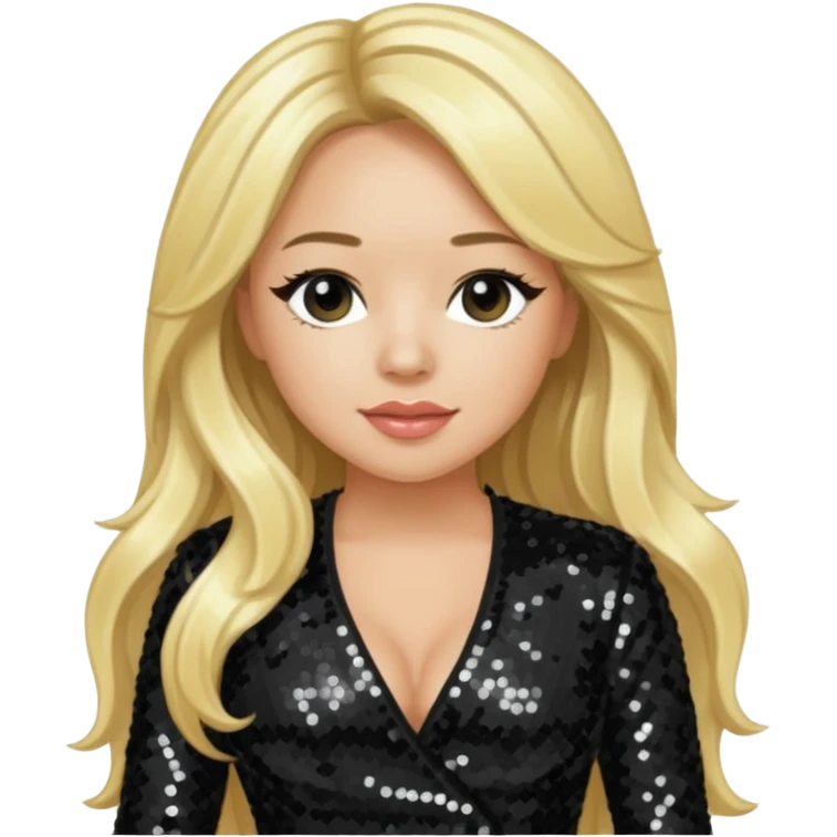 Sabrina Bryan from Cheetah Girls with long blonde hair, black sequin outfit emoji