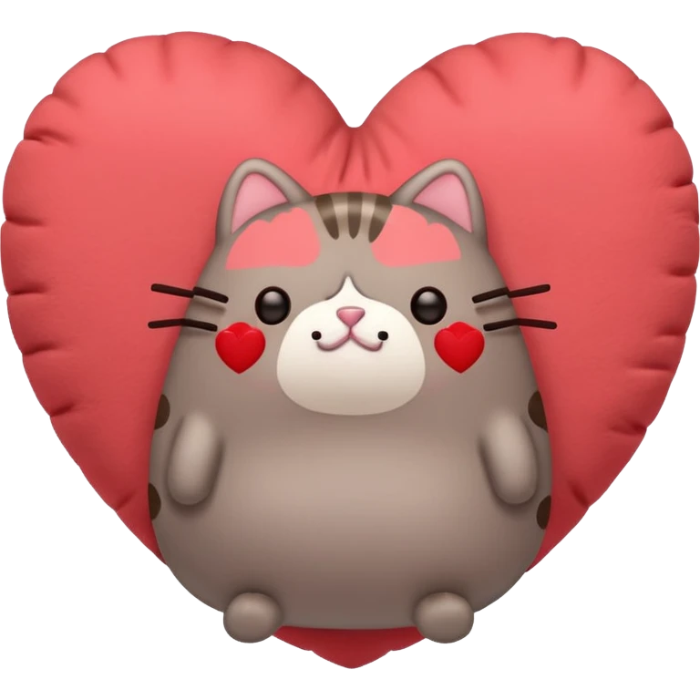 pusheen heart red emoji
