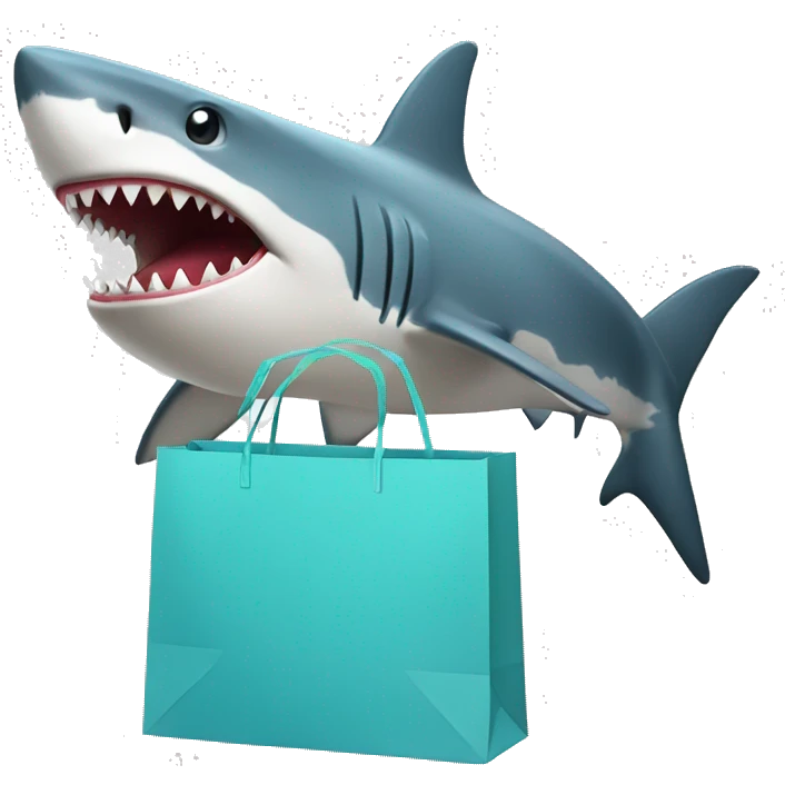shark with shopping bag emoji