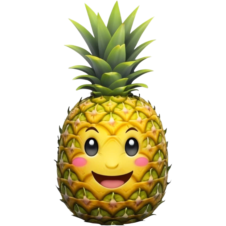 pineapple with smoke swirling around, mischievous smile emoji