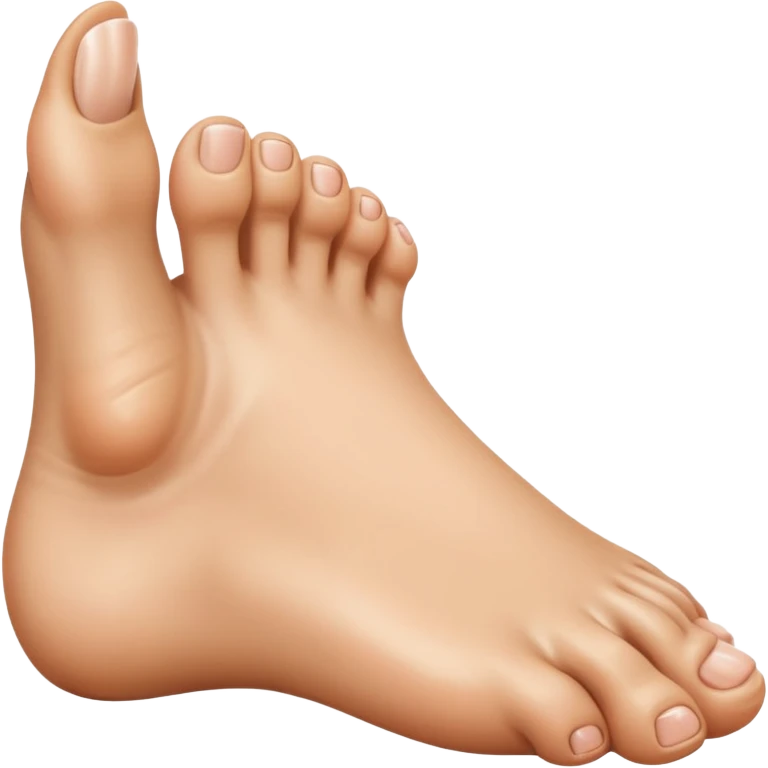 Bottom of a single foot with big top pointing up and The little toes curled down  emoji