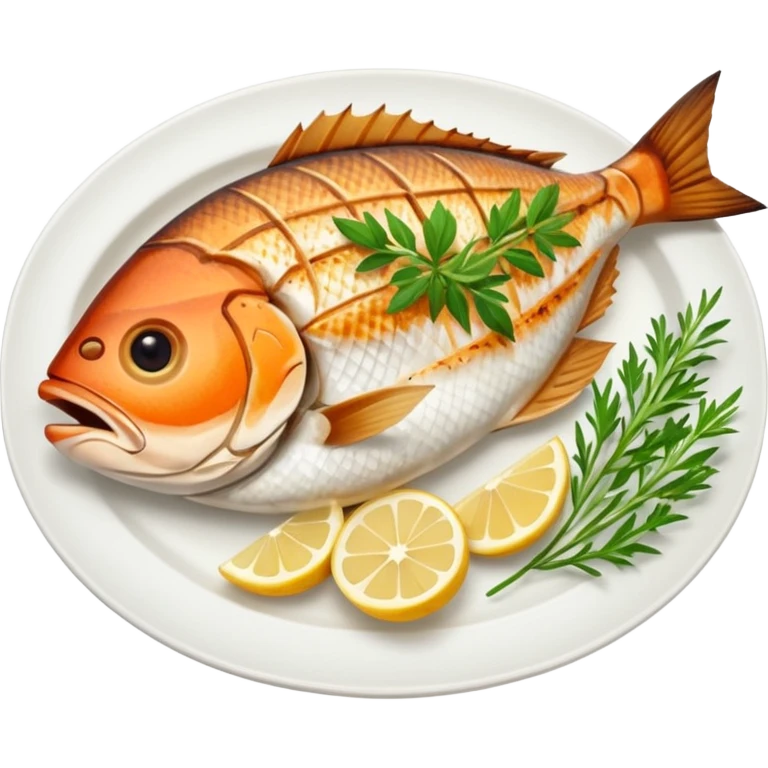create a Whole Grilled Fish


Camera angle: slightly elevated top-down view with a gentle bird’s-eye perspective (about 15–20°), identical perspective and scaled do not add anything  on plate  emoji