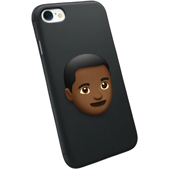 black iPhone with burgundy case emoji