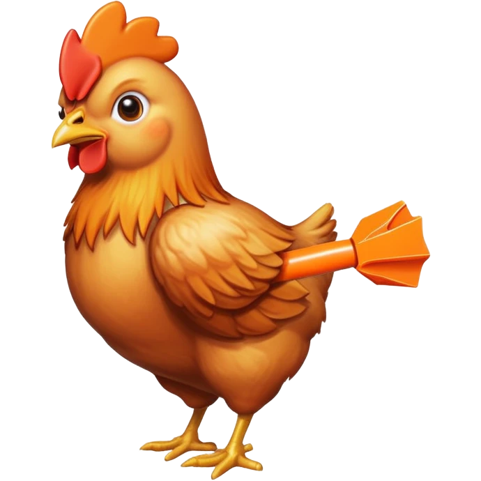 Nerf dart eating chicken emoji