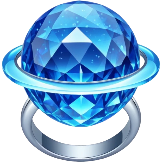 blue planet, Crystal Planet, surface covered in glowing crystals, have ring emoji
