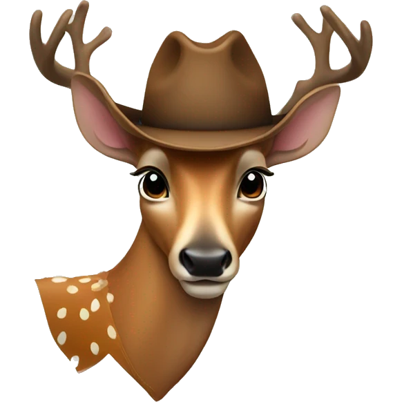 Deer wearing cowboy hat emoji
